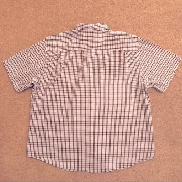 Nautica Mens Short Sleeve Camp Shirt Size XXL Blue Yellow Checker Stripe Cotton - Picture 3 of 8